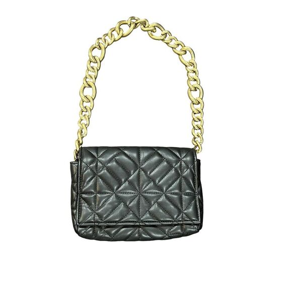 Zara Handbags - Zara Women's Black Quilted Shoulder Bag with Gold Chain Strap​